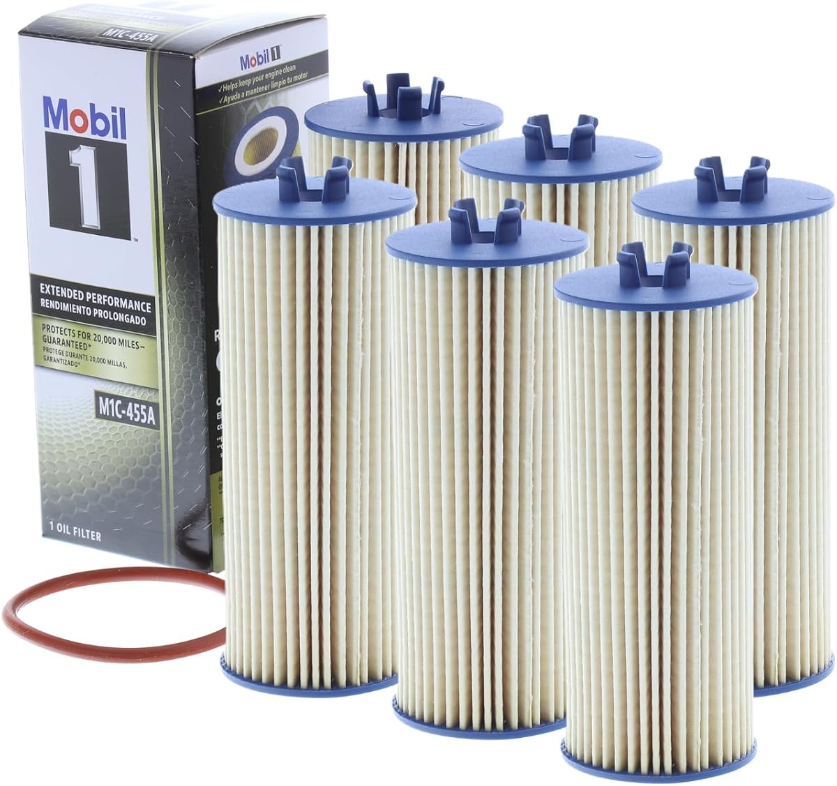 Filtro de aceite de cartucho de rendimiento extendido Mobil 1 M1C-455A | Mezcla sintética, protección de 25.000 millas de alta eficiencia