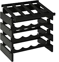 Vista 38 de Wooden Mallet, Botellero Dakota negro de 3 botellas