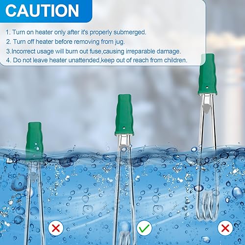 Miniatura 6 de Calentador de agua de inmersión portátil de 1500 W, 110 V, calentador de agua portátil de doble voltaje, accesorios de viaje eléctricos, calentador