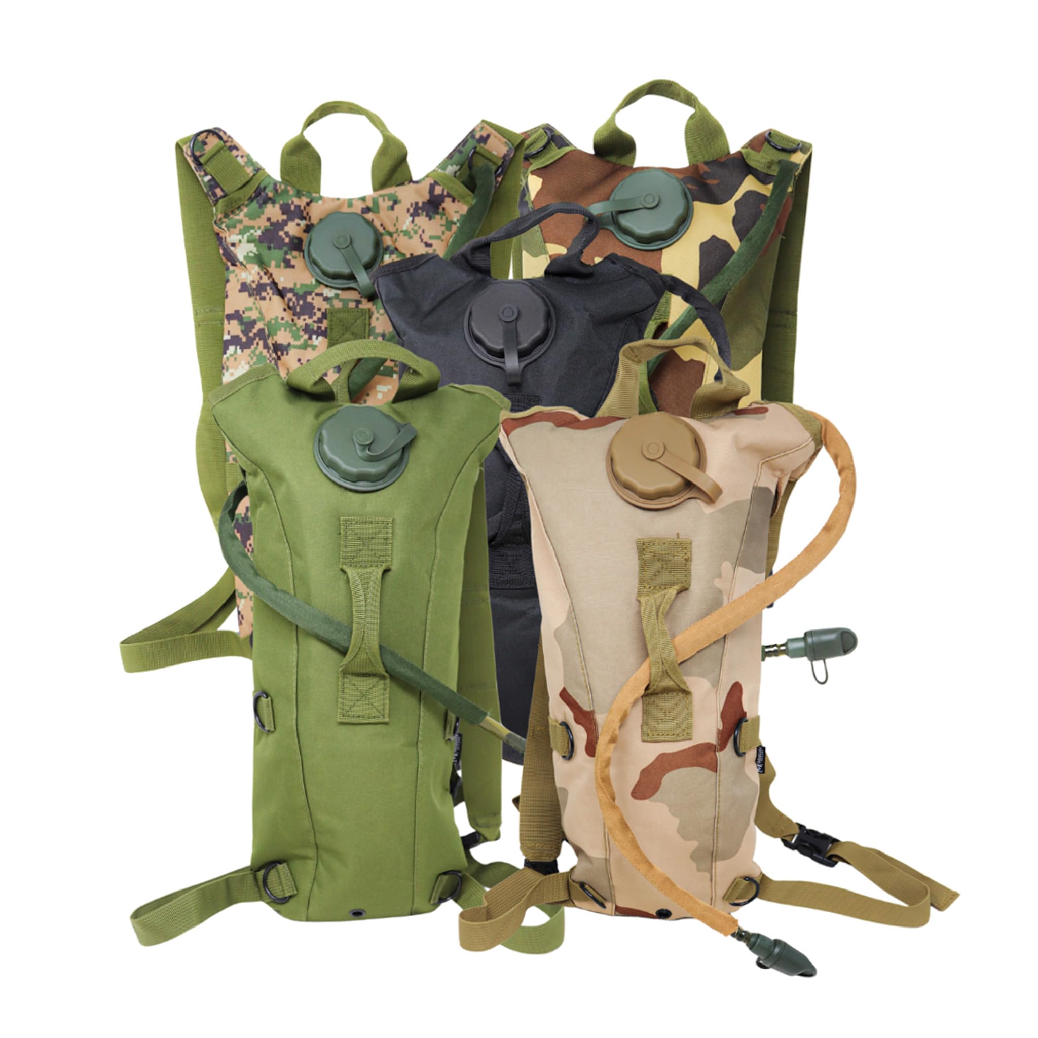 M MCGUIRE GEAR Zaino per l'idratazione, con sacca idrica, zaino da trekking in nylon impermeabile con sacca d'acqua, zaino per corsa, ciclismo e ciclismo