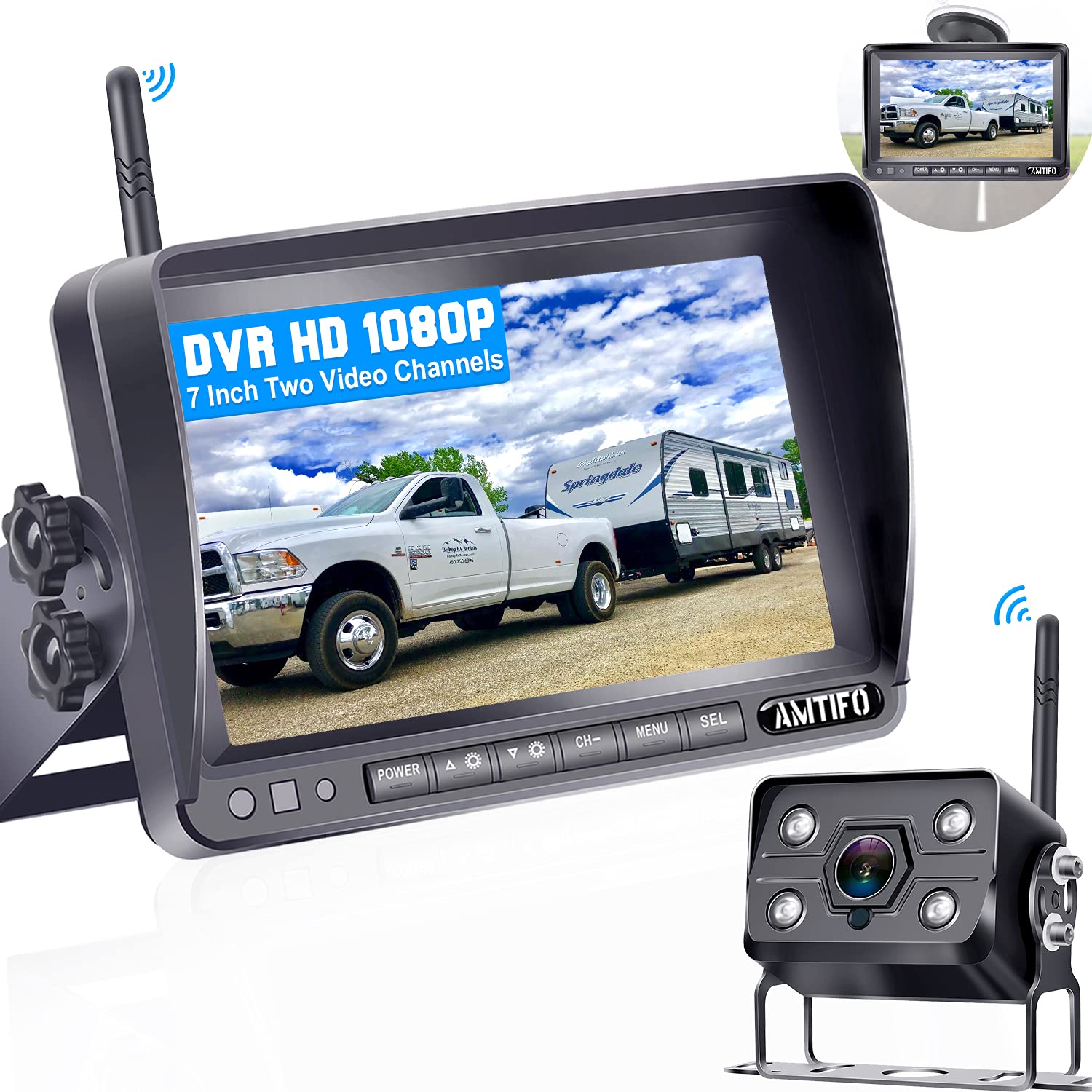 Buy Amtifo Digital Wireless Backup Camera and 7'' Monitor for RVs