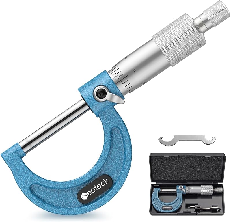Neoteck 0-1" Outside Micrometer 0.0001" Resolution Carbide-Tipped Anvils