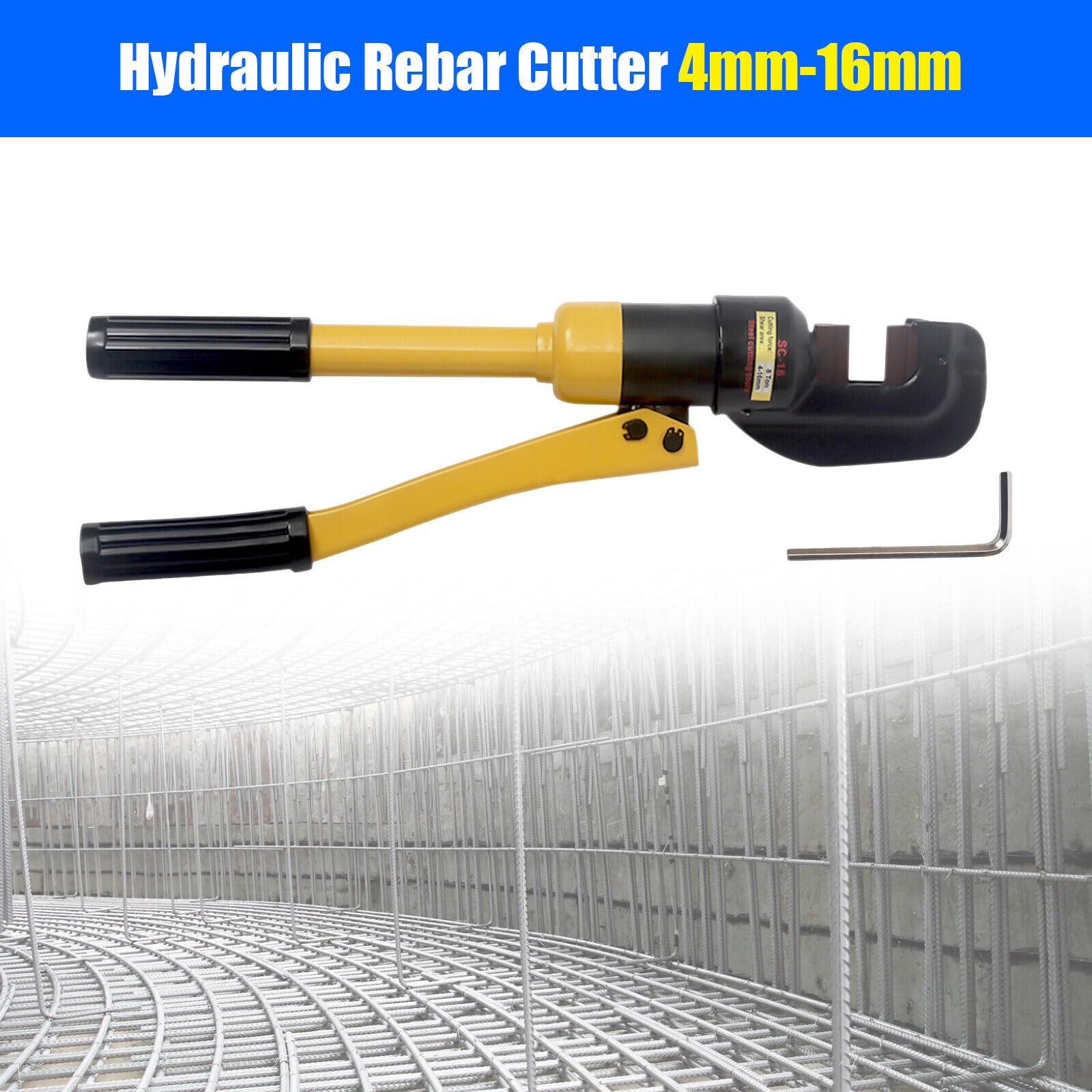 Cortador de pernos hidráulico 8T cortador hidráulico de acero 4-16mm Mango antideslizante Fácil de llevar