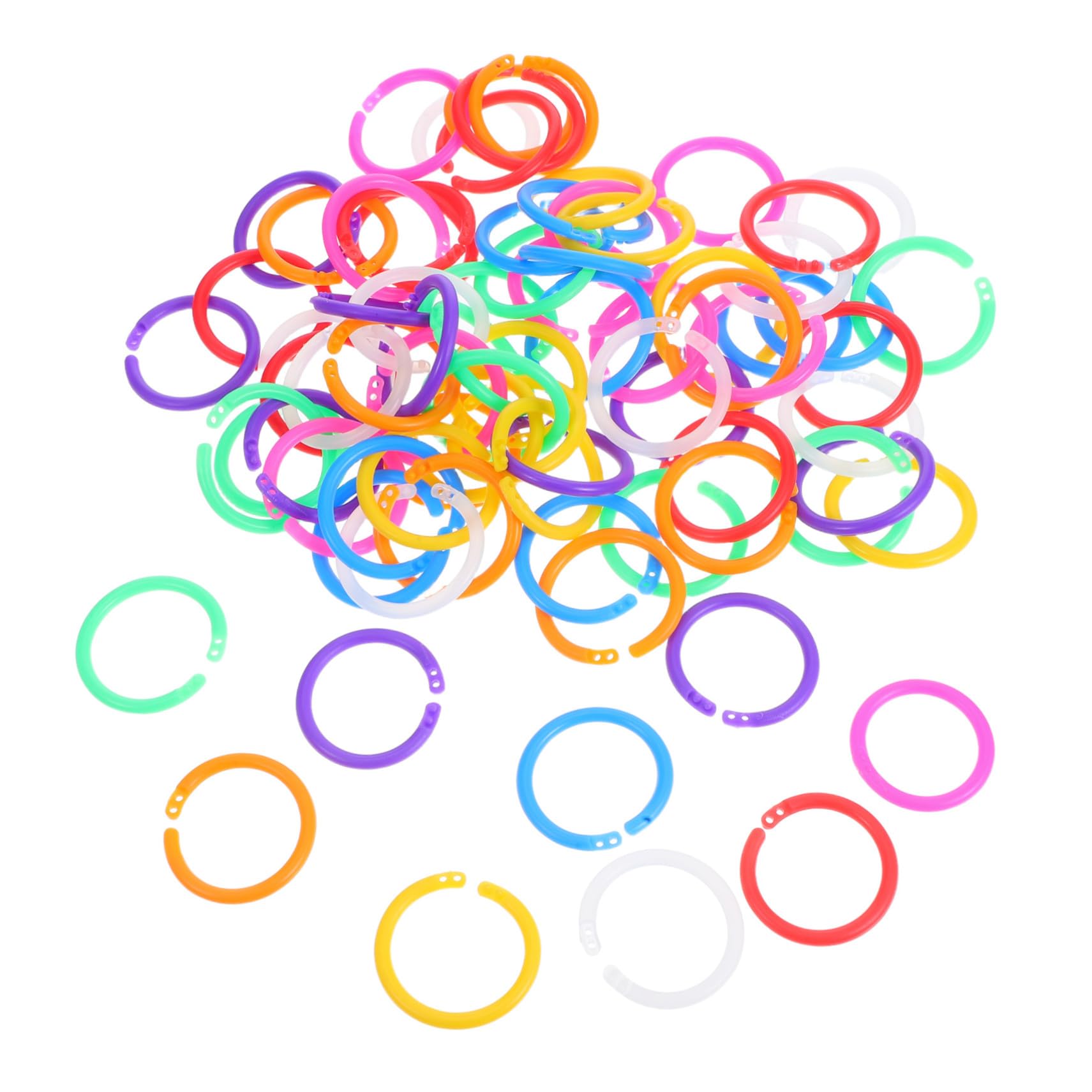Attaches pour papier faciles à relier : lot de 80 anneaux plastique