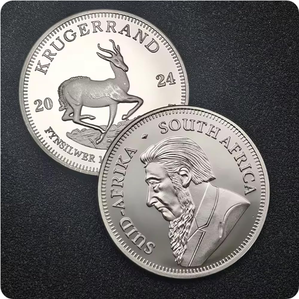 REIWAN Commemorative Coin 2024 South African Krugerrand Commemorative Coins Silver Plated Collectible Coin Challenge Coin Souvenir Gifts