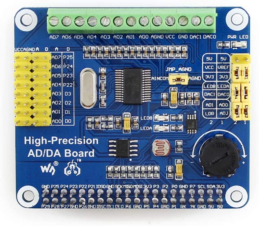 Amazon Co Jp Waveshare ラズベリーパイ拡張ボード Raspberry Pi Ad Da Expansion Sheild Board For Adding High Precision Ad Da Functions To Raspberry Pi Onboard Ads1256 Dac8552 Sensor Interface パソコン 周辺機器