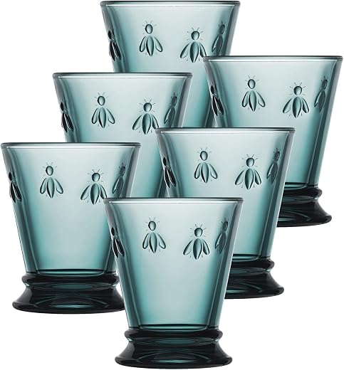 La rochere vintage blue bee tumblers, set of 6