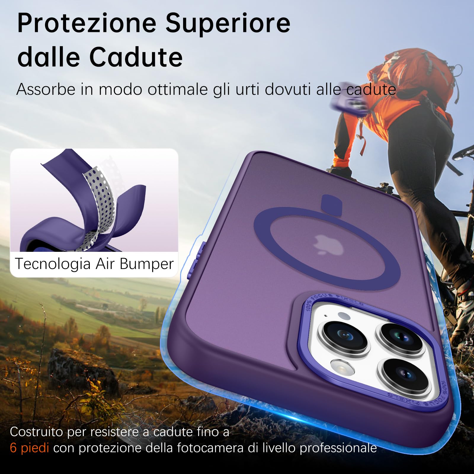 GaoBao Custodia Magnetica Per IPhone 13 Pro - Sottile Opaca Traslucida, Resistente Agli Urti, Verde, Compatibile MagSafe - 5