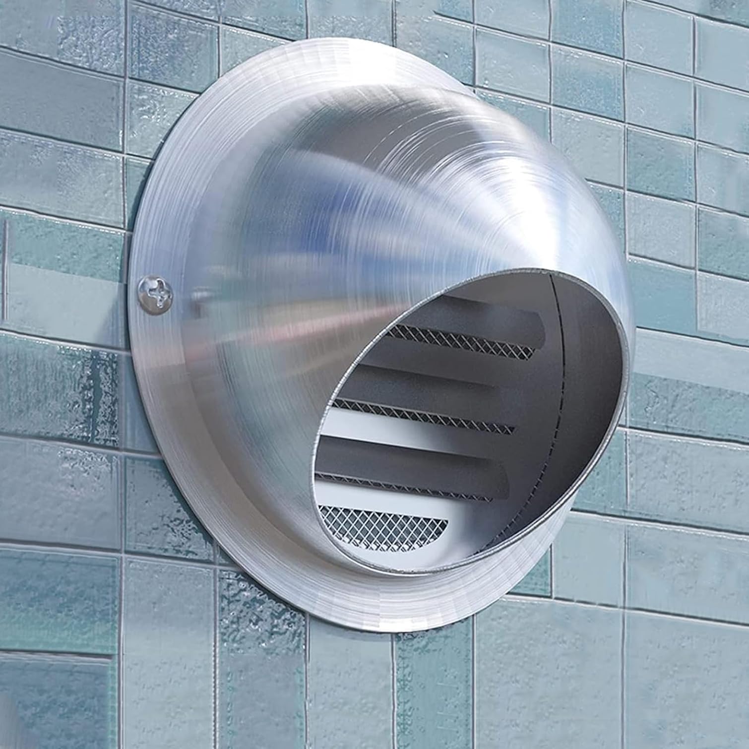 Round Louvred Air Vents for Wall,304 Stainless Steel Exhaust Spherical Air Valve Grill Cover,Ventilation Grill Hood Ducting Vent Cowl,for The External Wall Exhaust, Hood Exhaust (140mm)