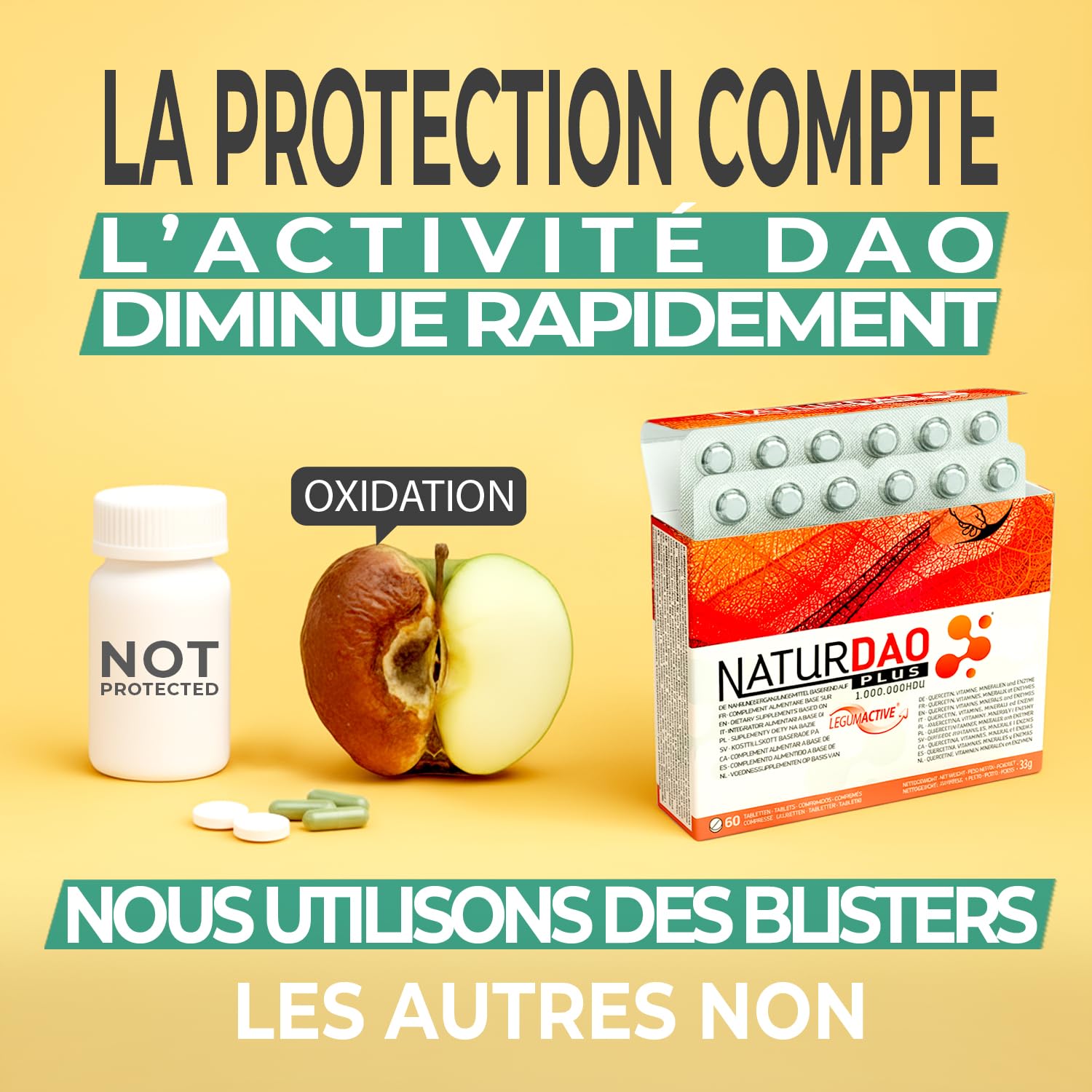 PLUS® Enzyme DAO 3.000.000 HDU par jour 8 cofacteurs quercétine catalase vitamines cuivre zinc