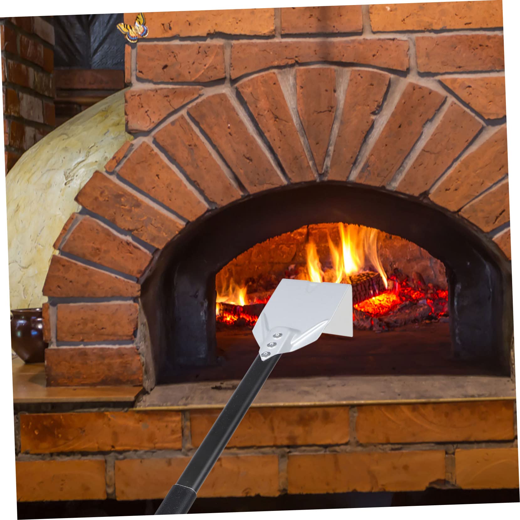 Raschiatore Stufa a Manico lungo Alluminio, Non Graffia Superficie | Impugnatura Ergonomica, Acciaio Inossidabile, per Barbecue, Cucina, Confezione da 1 Pezzo, Pulizia
