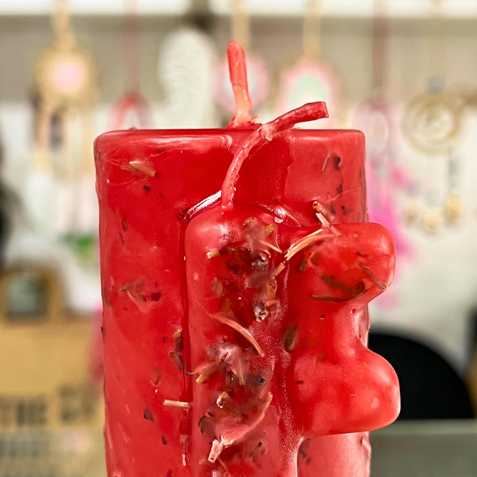 Velón Llave del Amor para Cualquier Petición Amorosa | Vela de 2 Mechas para la Atracción, Conseguir Pareja y Enamorar a la Persona Deseada | Con Lazo Rojo Especial e Instrucciones con Oración