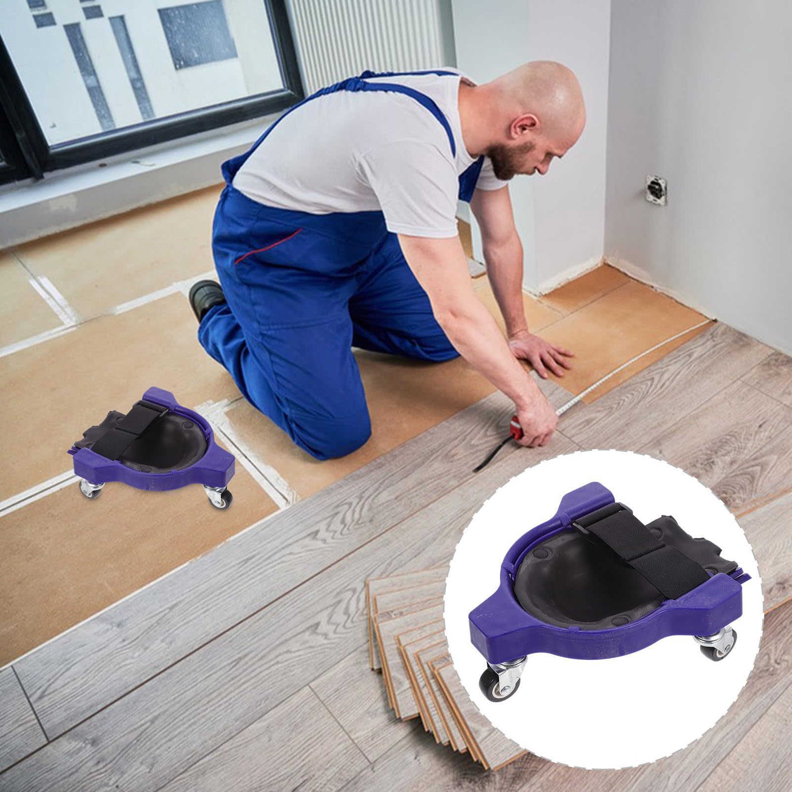 Veemoon Rodilleras para Trabajar con Cojín Rodante y Soporte Integrado de Plástico, Protección Ergonómica para Jardinería y Colocación de Vinilo