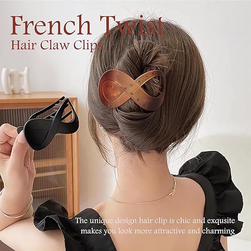Miniatura 2 de 2 pinzas planas para el cabello francés Concord Banana Clips para cabello grueso y fino, agarre fuerte, clips de garra antideslizantes para mujeres