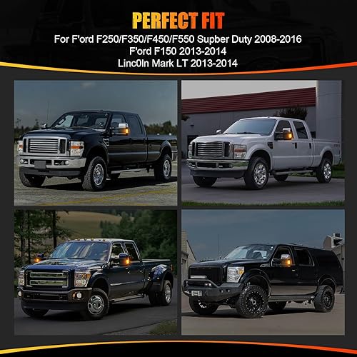 Miniatura 7 de R&F Auto Switchback - Lámpara LED de espejo lateral para F250F350F450F550 Supber Duty 2008-2016