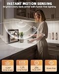 EZVALO 10inch Under Cabinet Lighting, LED Motion Sensor Light Indoor, 2400mAh USB Rechargeable Closet Lights, Dimmable & Magnetic Wireless Under Counter Lights for Kitchen, Pantry, Stairs (2 Pack)