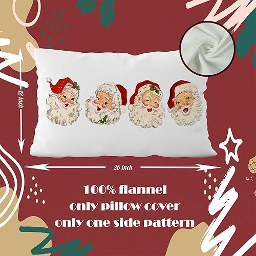 Miniatura 5 de Geqtt Fundas de almohada de Navidad de 12 x 20 pulgadas, fundas de almohada de Papá Noel de Navidad, decoración del hogar de Navidad