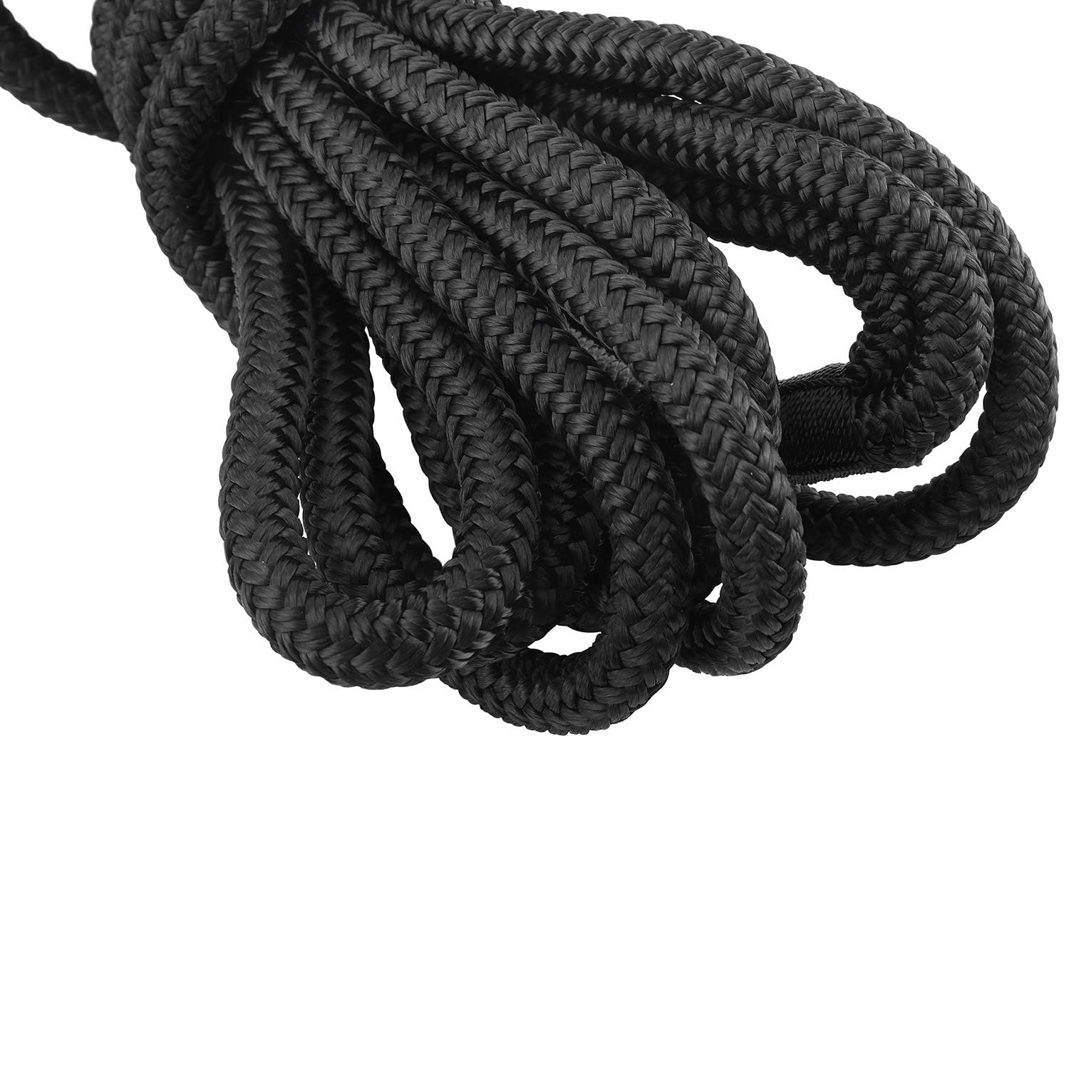 FreeTec 4 TLG Bootsseil Boot Fenderleine Nylon Dockline Festmacherleine Fenderseil mit Auge 12mm Durchmesser 6m lang Schwarz