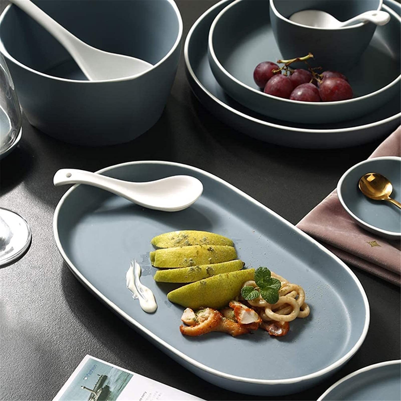 Zestawy talerzy obiadowych, zestawy obiadowe nowoczesne, porcelanowe zestawy obiadowe, talerze ceramiczne, talerze deserowe, miski na płatki, sejf w kuchence mikrofalowej i zmywarce, na co dzień,