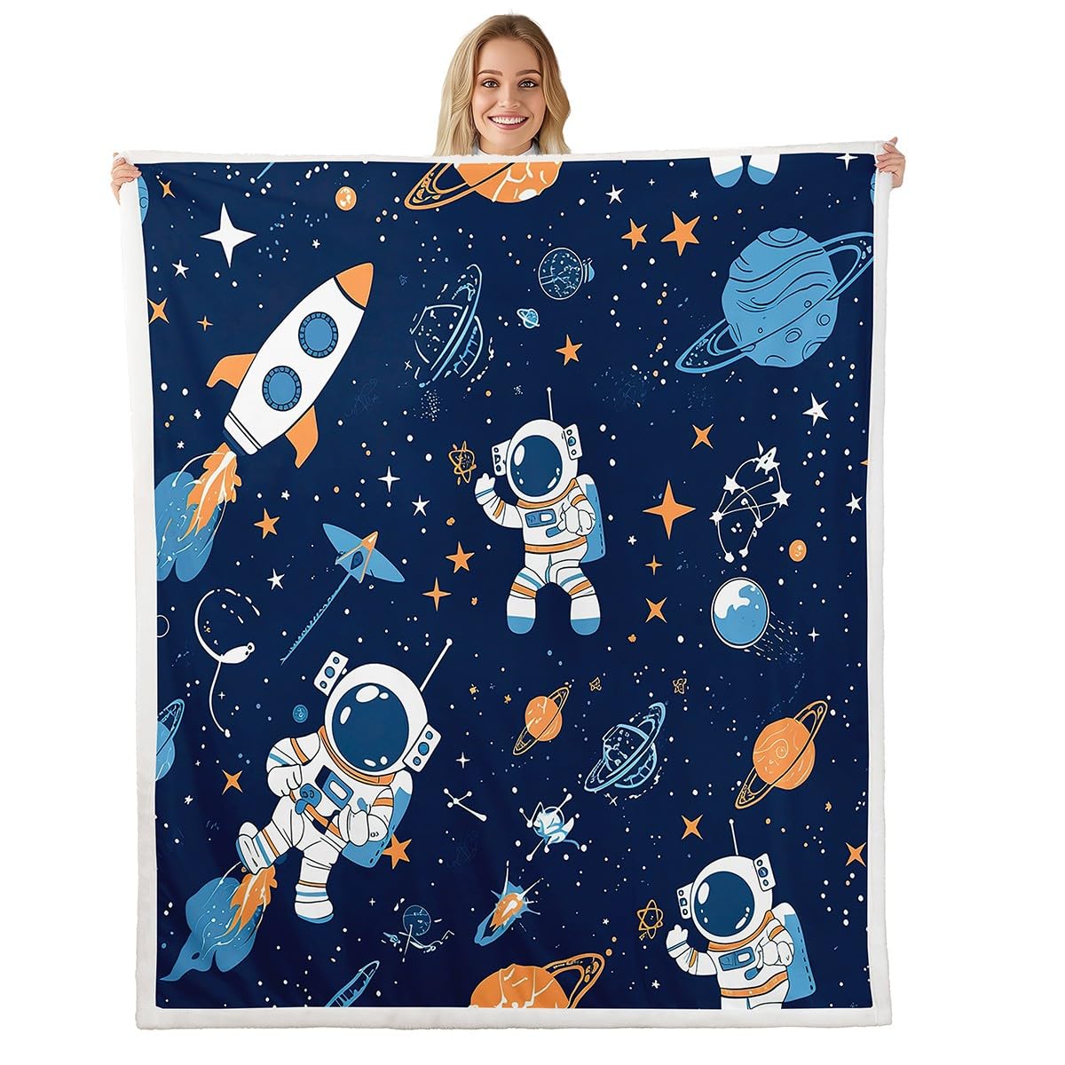 Manta de sofá para leer y ver películas con diseño de galaxia infantil 130x150cm