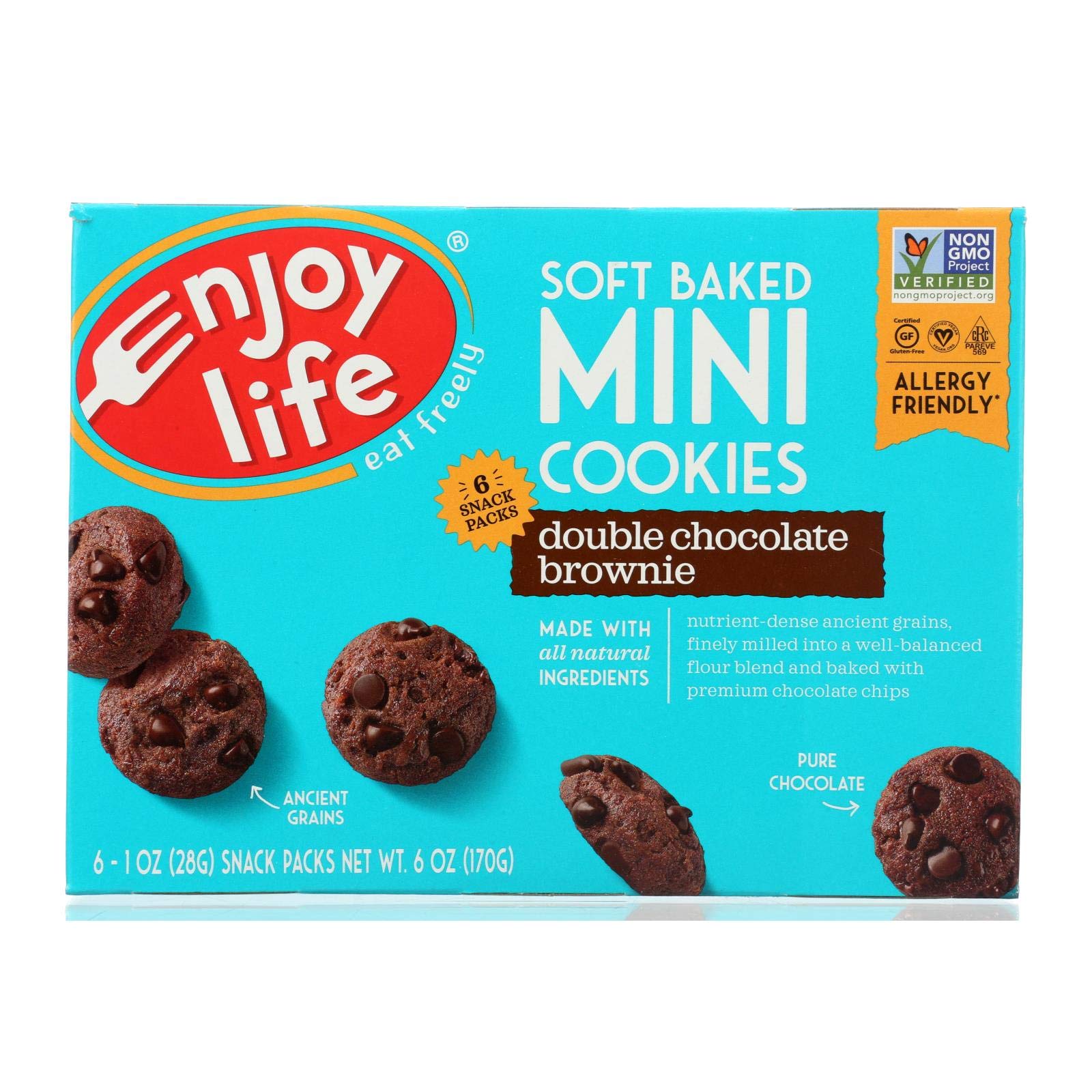 Enjoy Life Soft Baked Minis - Double Chocolate Brownie - Case of 6 - 6 oz.