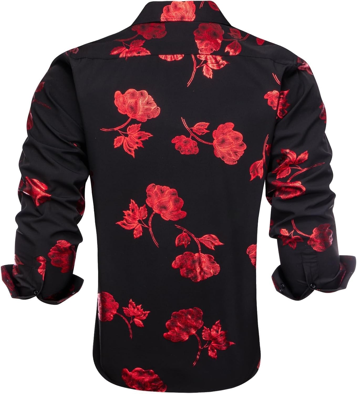 Hi-Tie Mens Hipstar Luxrury Paisley Floral 3D Printed Dress Shirts Shiny Long Sleeve Button Down Party Disco Nightclub Shirt - Image 5