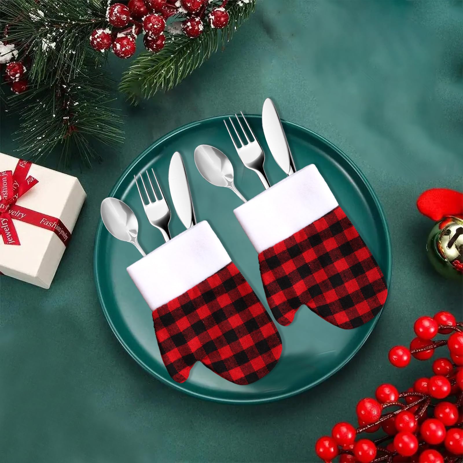 8 Pièces Porte-Couverts De Noël En Forme D'Arbre, Étoile, Ange