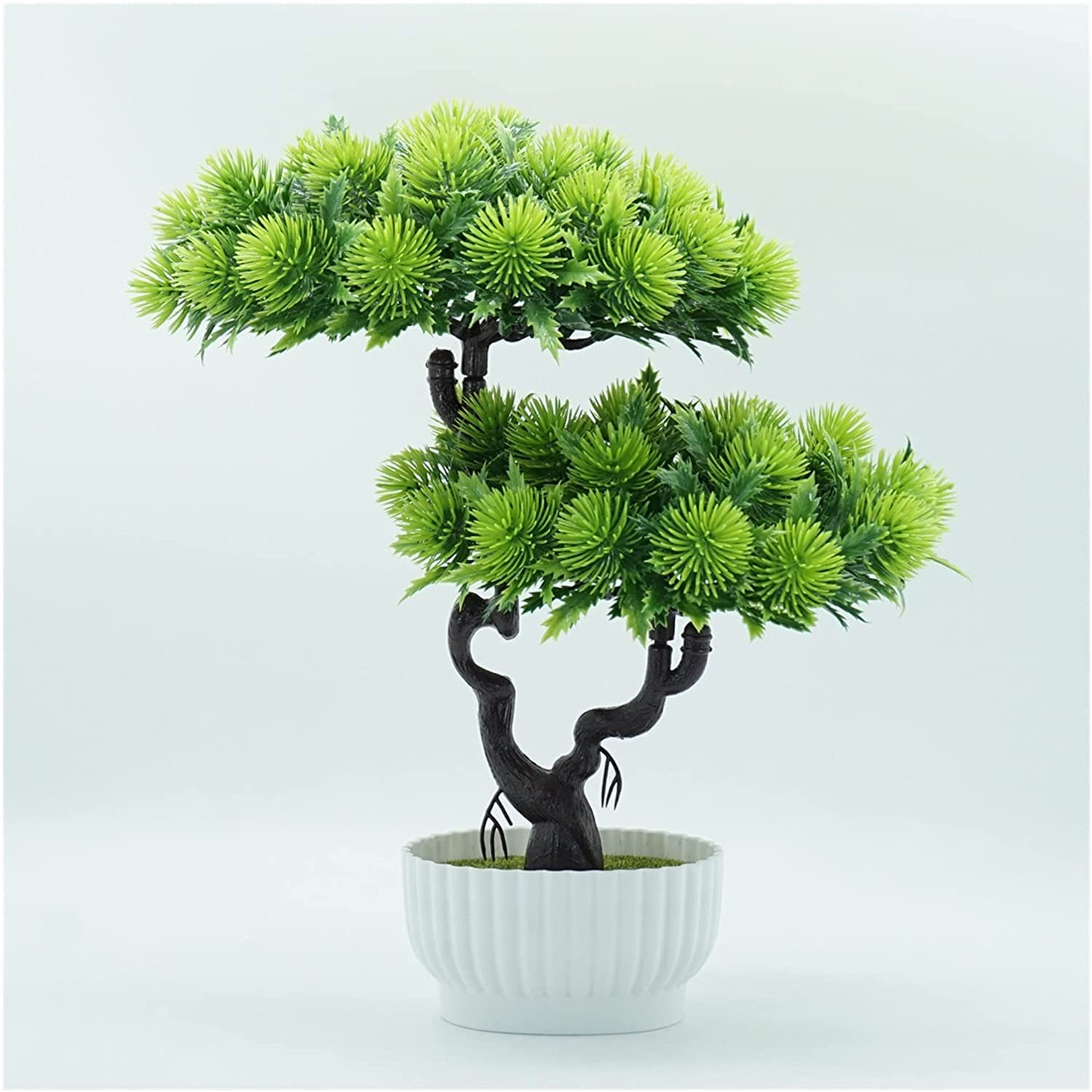 IUokLU Artificial Potted Creative Simulation Bonsai Pot Artificial Potted Plant Ornament Indoor Outdoor Home Decor -Green Artificial Plants Home Decor Gift Fake Potted Plants Flowers (B)
