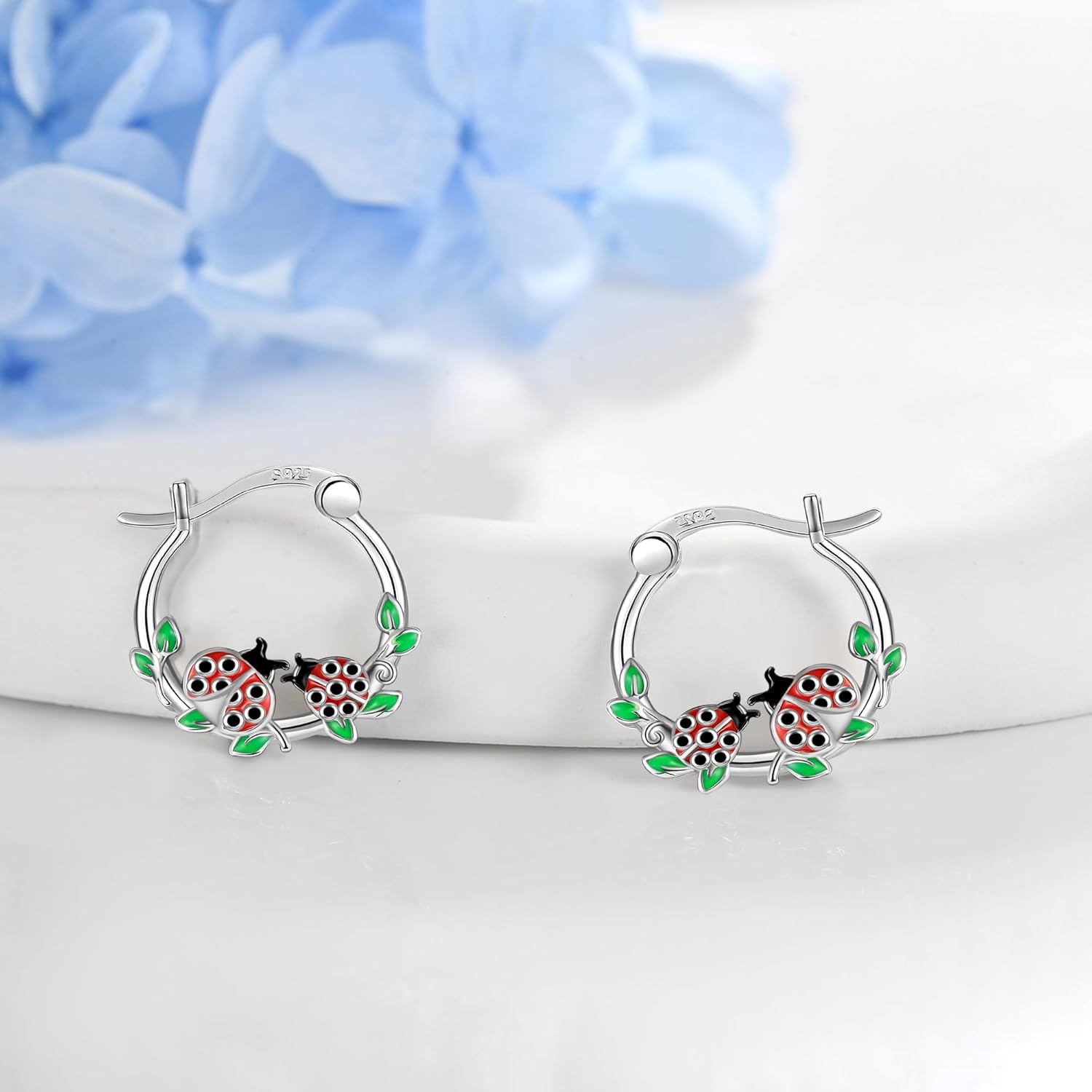 Sterling Silver Dog/Raccoon/Bear/Ladybug/Elephant Hoop Earrings Cute Animal Hoop Earrings for Women Valentines Day Jewelry for Women Girls Animal Lover