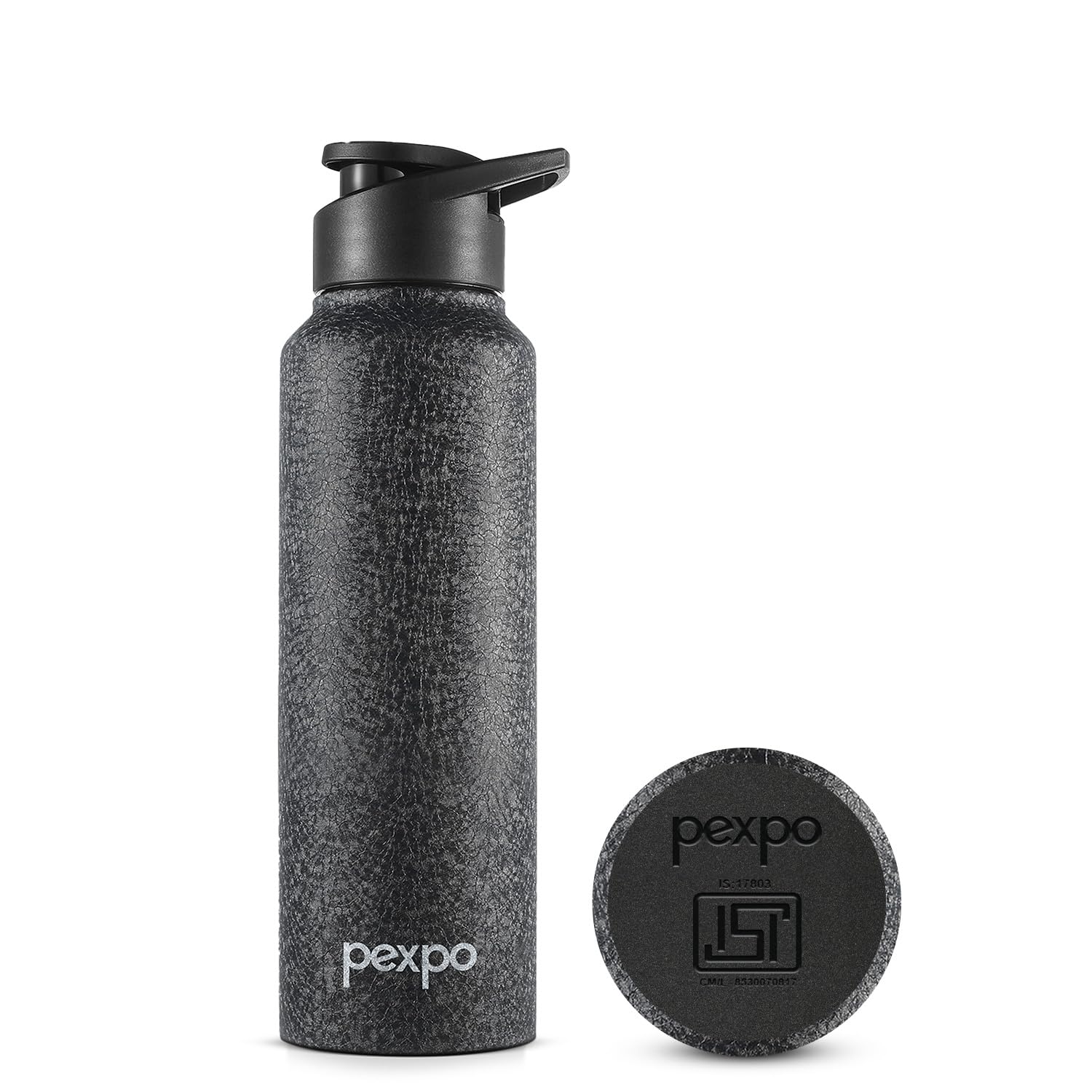 Go24 pexpo Stainless Steel Water Bottle Chromo Black 750ml