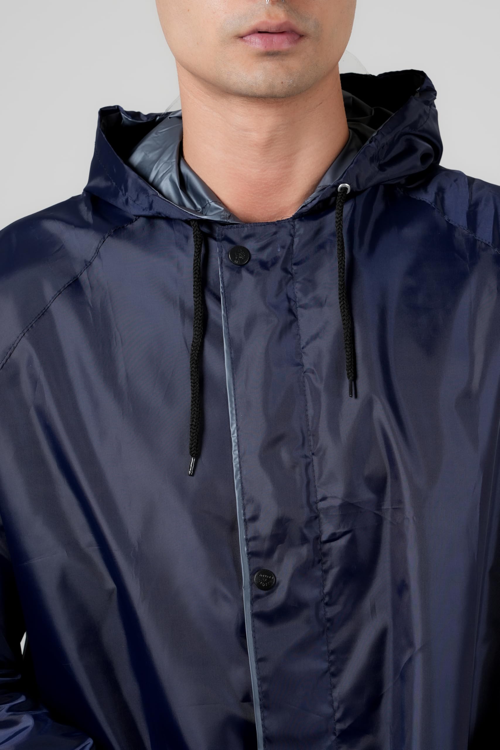 TAGAS Men's Raincoat ||Waterproof for Bike ||Reversible Double Layer with Hood || Set of Top and Bottom rain Wear (MRC-8006-BLUE-XL) 2