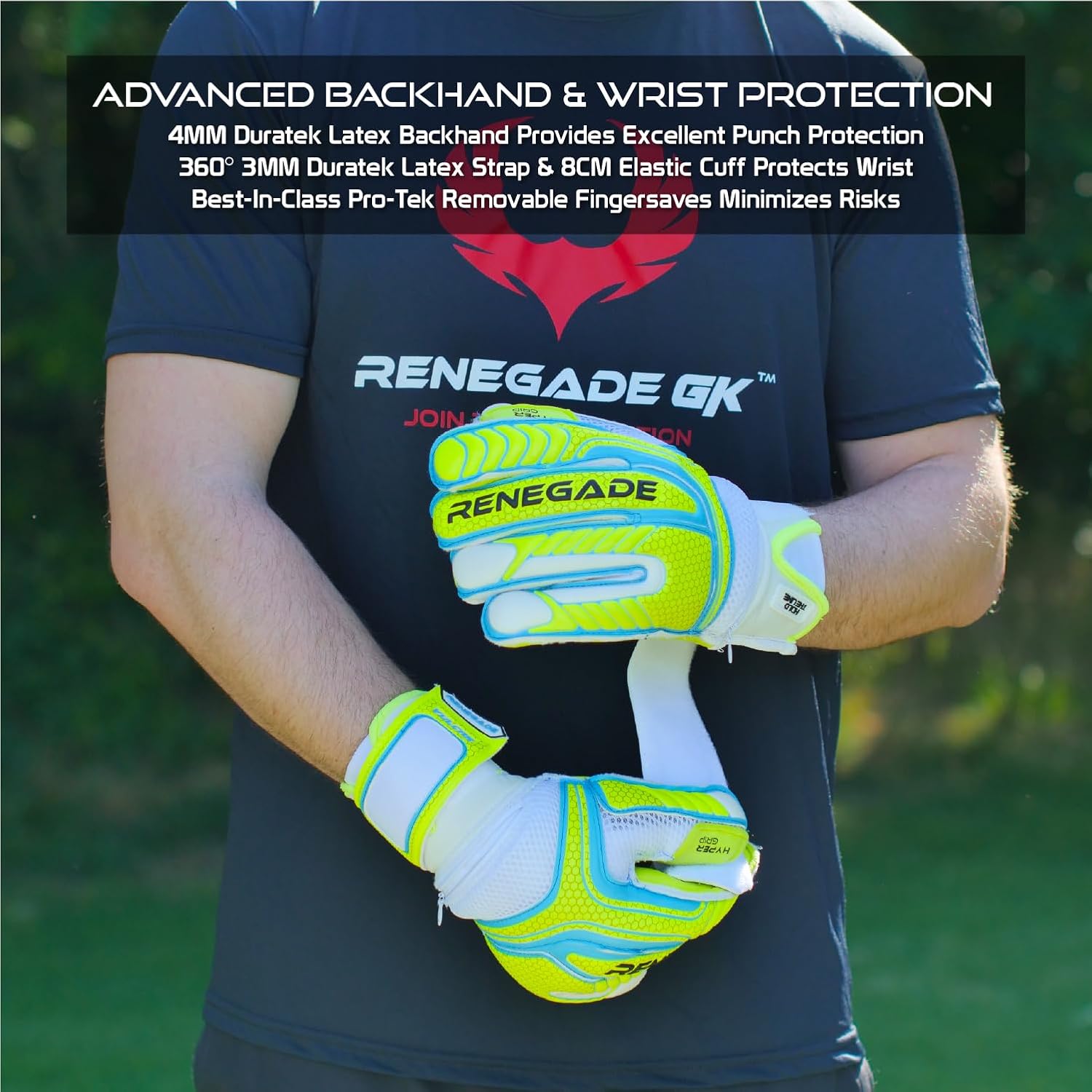 Renegade GK Vulcan Goalie Gloves - Adult, Youth, Kids (Sizes 6-11, 4 Styles, Level 3) Pro-Tek Fingersaves & 3.5+3MM Hyper Grip | Excellent Goalkeeper Glove for Higher Play | Based in The USA