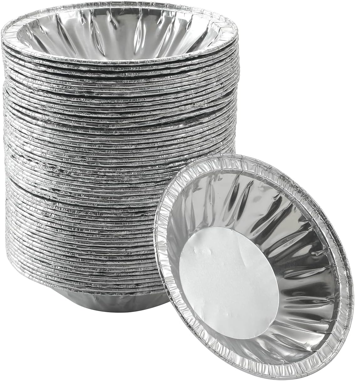 50 Pack - Pie Pans 4 inch,Mini Pie Tins HEAVY-DUTY Disposable Aluminum Foil Tart/pie Pans for Baking Easily Stack & Store, Freeze & Reheat