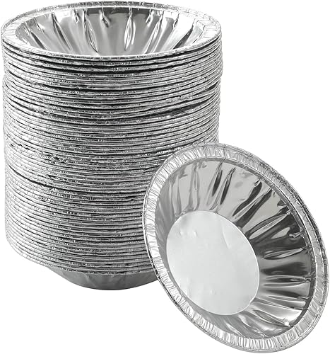 Miniatura 10 de Paquete de 50 moldes para tartas de 5 pulgadas, mini latas para tartas de papel de aluminio desechables resistentes, moldes para hornear mini