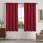 Hiasan Grey Blackout Short Curtains 2 Panels for Kitchen, Rod Pocket Thermal Insulated Room Darkening Window Curtains for Living Room, W42 x L54 Inches