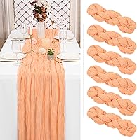 Vista 349 de Showgeous 10 Pack Baby Pink Cheesecloth Table Runner 10FT Long Semi-Sheer Gauze Table Runner Boho or Rustic Wedding Decor for Wedding Decor Arch