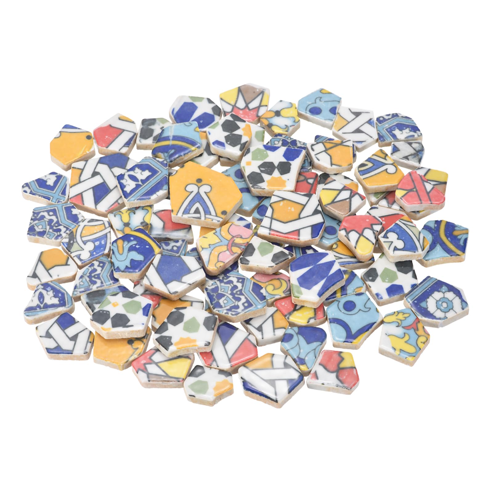 sourcing map Irregular Ceramic Mosaic Tiles, 500g/1.1lb Broken Porcelain Mosaic Tiles Bulk Irregular Glazed for DIY Art Craft Making Home Decor, Multicolor