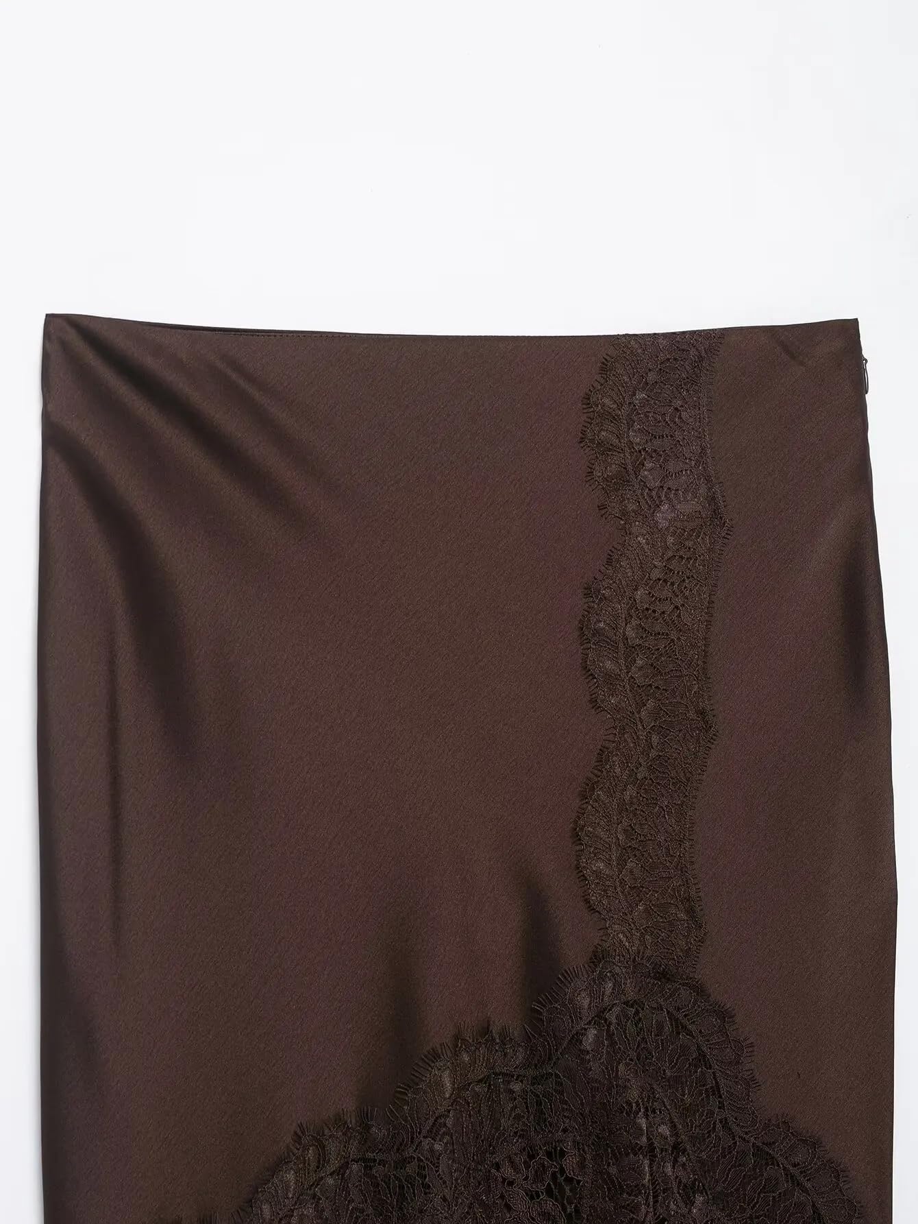 Faldas De Tubo Mujer Vintage Sexy Encaje Retallado Falda Larga con Encaje Frontal Falda De Fiesta Femenina