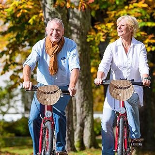 Bicicleta | bicicleta guidão frontal tecido vime | Cesta vime para guidão bicicleta infantil com alça ombro, decoração frontal bicicleta Uwariloy