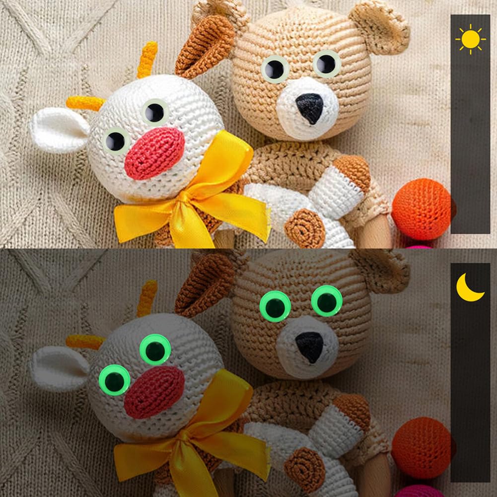 10 Pcs 5cm Large Glow in The Dark Googly Eyes Moving Wiggle Eyes Stickers Luminous Stick on Eyes Big Self Adhesive Googly Eyes Craft Sticker Eyes Round Eye Decoration Stickers