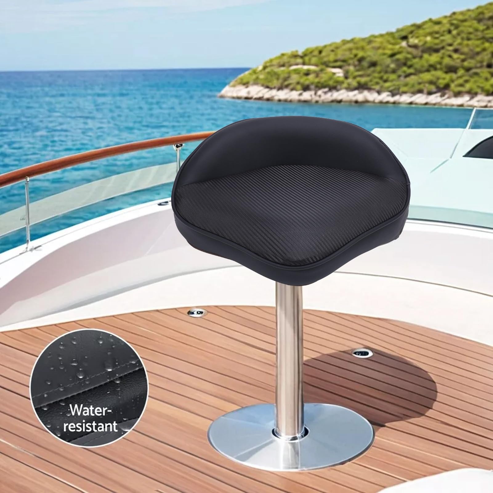 Siège de pêche coulant, siège de pêche coulant Marin avec en Cuir PVC Proof, siège de Bateau Maigre d'ajustement Universel, pour Bateau de pêche, Bateau à visites, Bateau à Vitesse