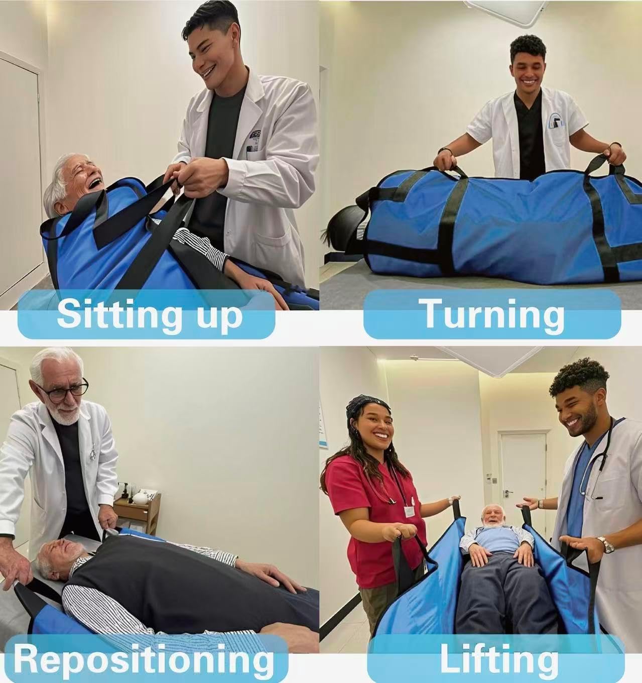 Positioning Bed Pads For Elderly Slide Sheets For Moving Patients, Beds Pads With Handles, Transfer Boards, Draw Sheets For Hospital 79X40in Bedridden Must Haves Parkinsons Washable Waterproof