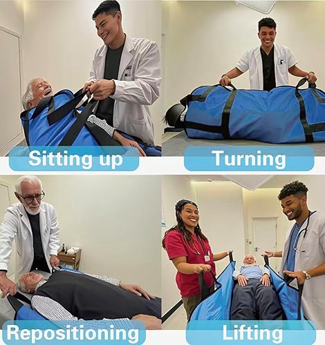 Miniatura 5 de Almohadillas de cama con asas, almohadillas de transferencia para ancianos, asistente de ayuda de hojas para levantamiento corporal, torneado,
