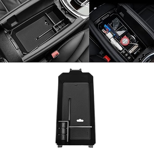 Miniatura 1 de Xotic Tech - Reposabrazos de consola central, compartimento secundario, bandeja organizadora de almacenamiento compatible con Mercedes Benz Clase C