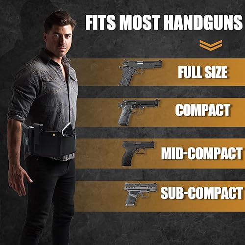 Miniatura 10 de Belly Band Holster, Gun Holster for Women & Men, Waist Holster for Pistols Fits Smith and Wesson, Shield, Glock 19, 17, 42, 43, S&W M&P Shield 9MM