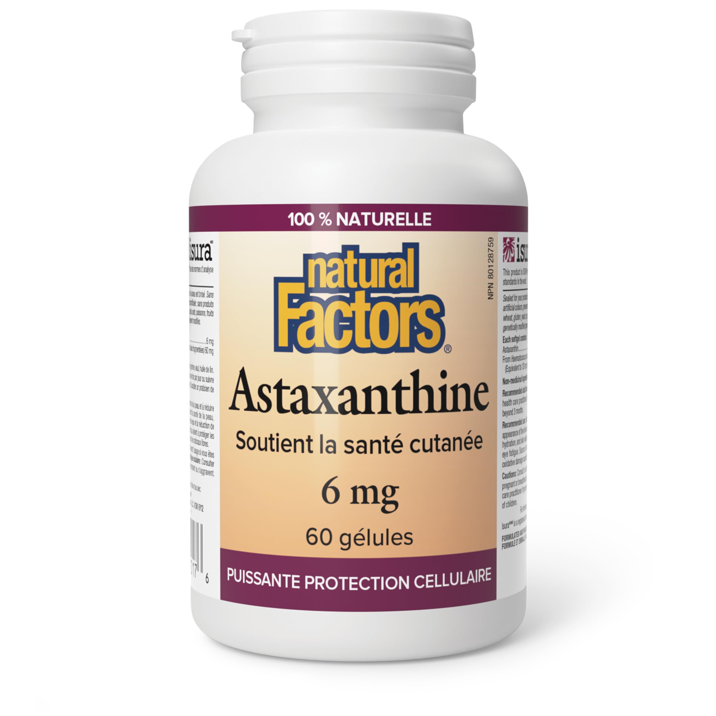Natural Factors Astaxanthin 6 mg, 60 softgels, Easy to Take