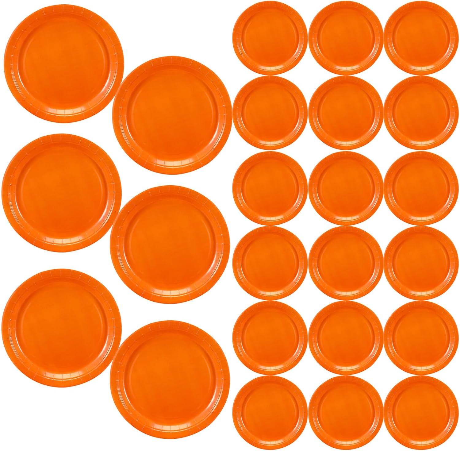 Party Paper Plates 9-inch Orange Disposable Dessert Plates Bulk 72pcs for Birthday Shower Celebration Dinner Tableware