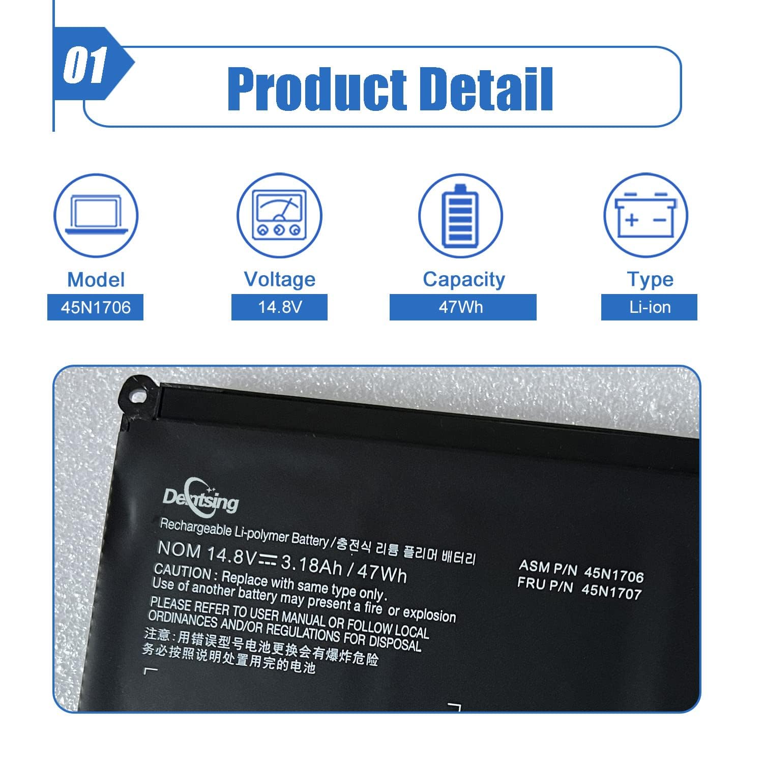 Dentsing 45N1706 Laptop Battery Compatible with Lenovo ThinkPad S1 Yoga 12 12.5