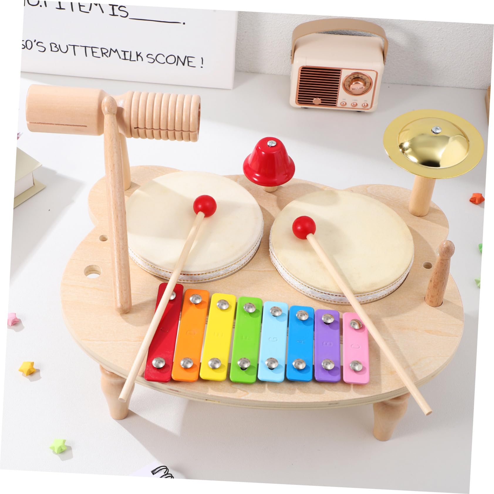 Strumento a Percussione in Legno, Kit Educativo Musicale per Bimbi | Timbro Chiaro, Effetti Ricchi, Design Adorabile e Colorato, Idea Regalo Musicale per Piccolo