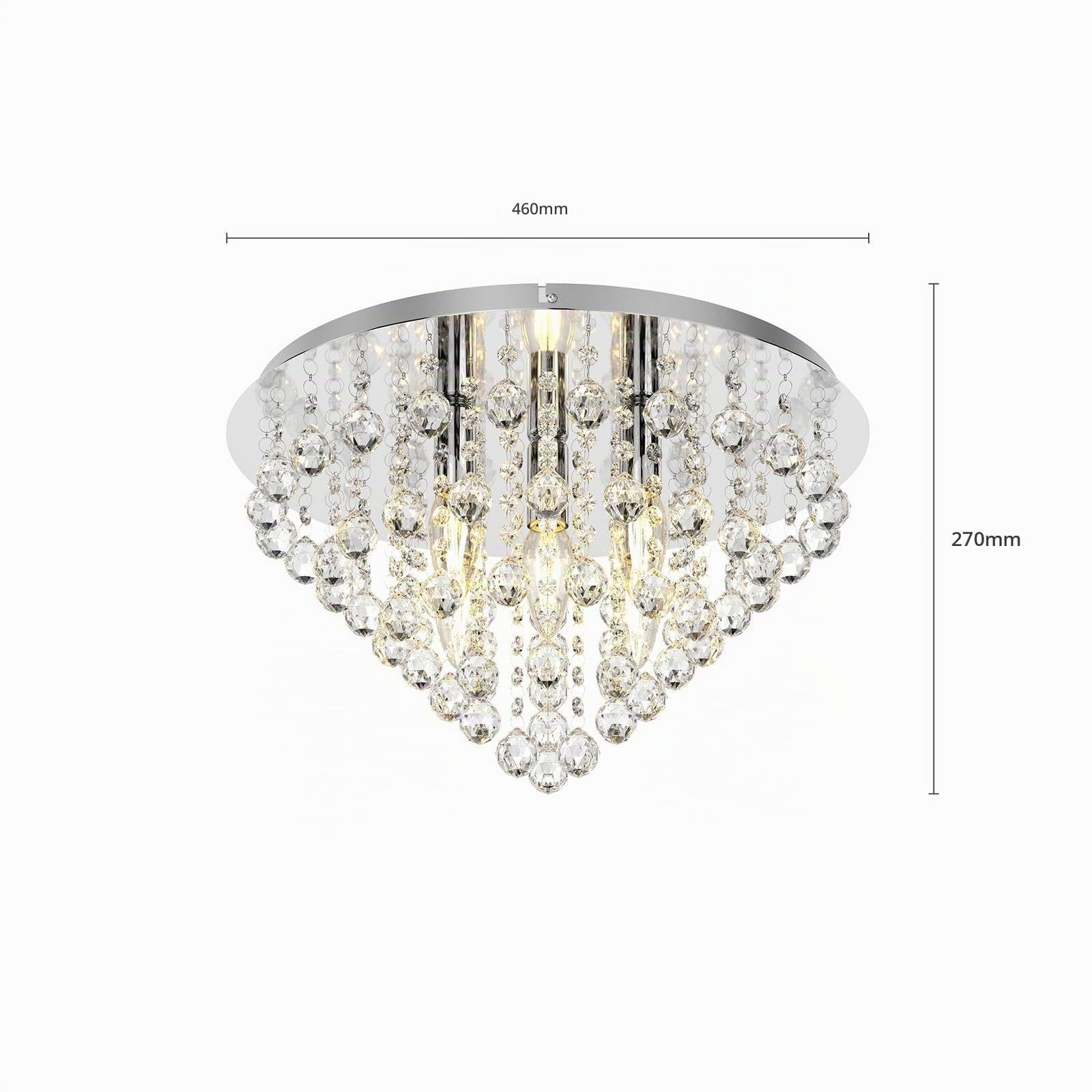 Lindby Lampadario Cristallo Moderno, Plafoniera Gocce di Lampada a sospensione LED per Camera da Letto Soggiorno Corridoio Sala pranzo (5 luci E14)